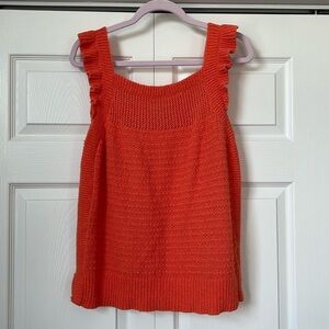 Orange Knit Tank Top‎